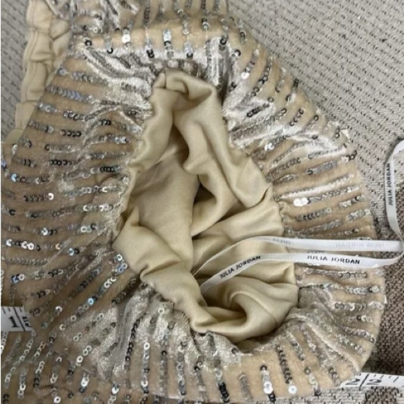 Julia Jordan Women's Ivory Sequin Fit & Flare Velvet Sheath Dress Size 14 - Picture 5 of 16